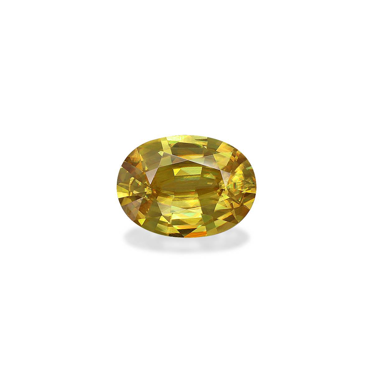 lemon yellow sphene, 8.19ct oval cut — main view