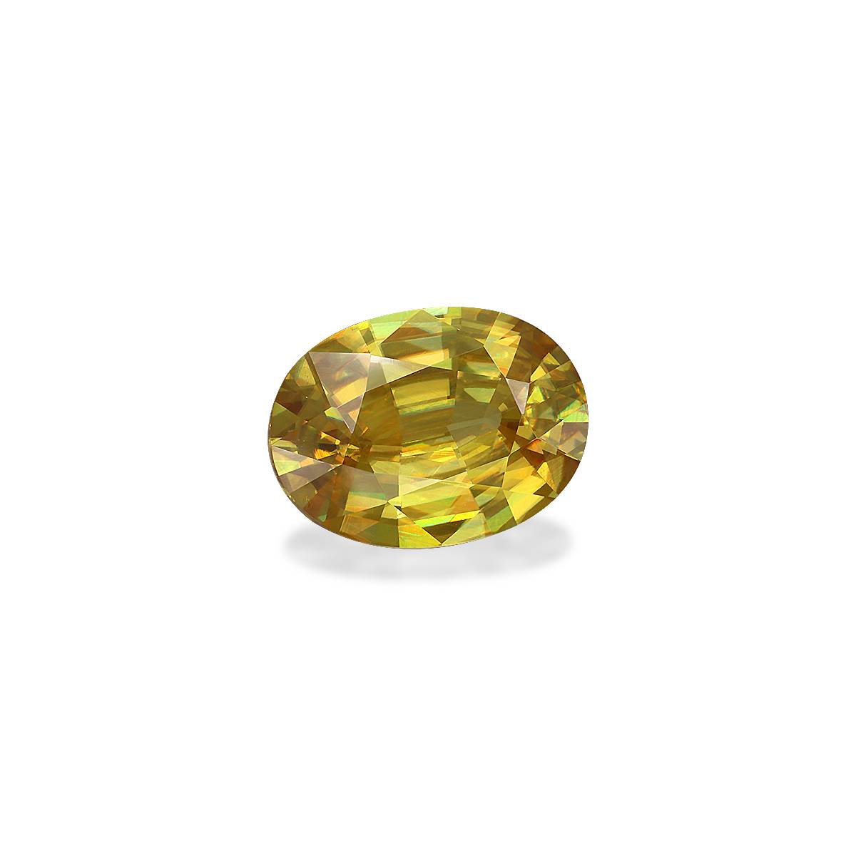 lemon yellow sphene, 8.19ct oval cut — view 3