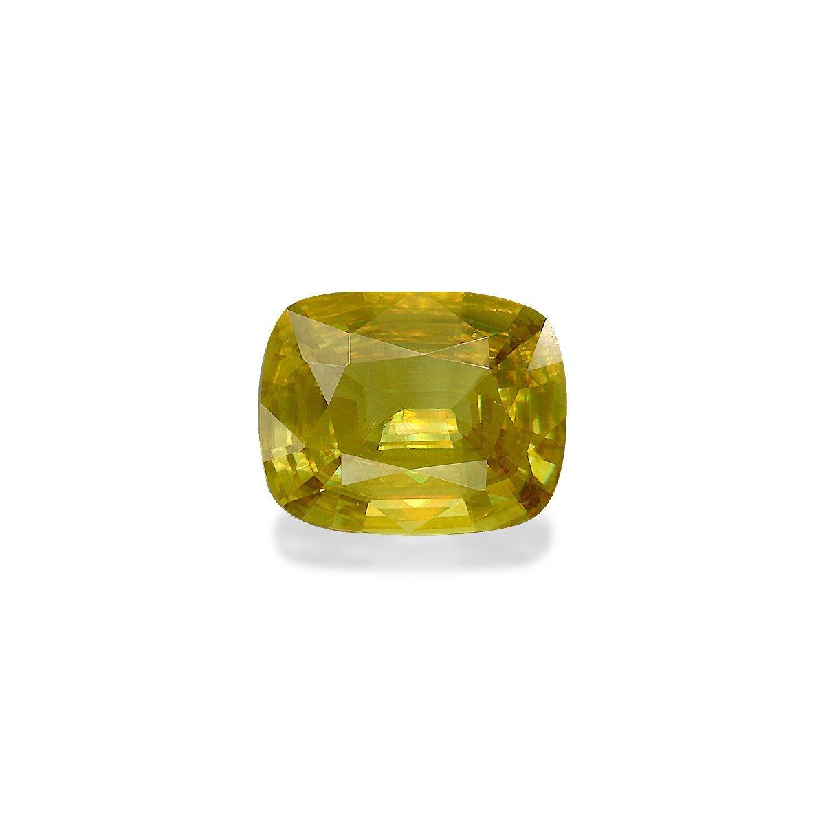 lemon yellow sphene, 2.98ct cushion cut — main view