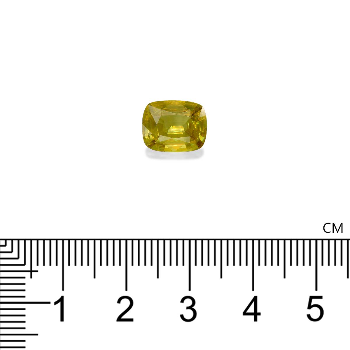 lemon yellow sphene, 2.98ct cushion cut — view 4
