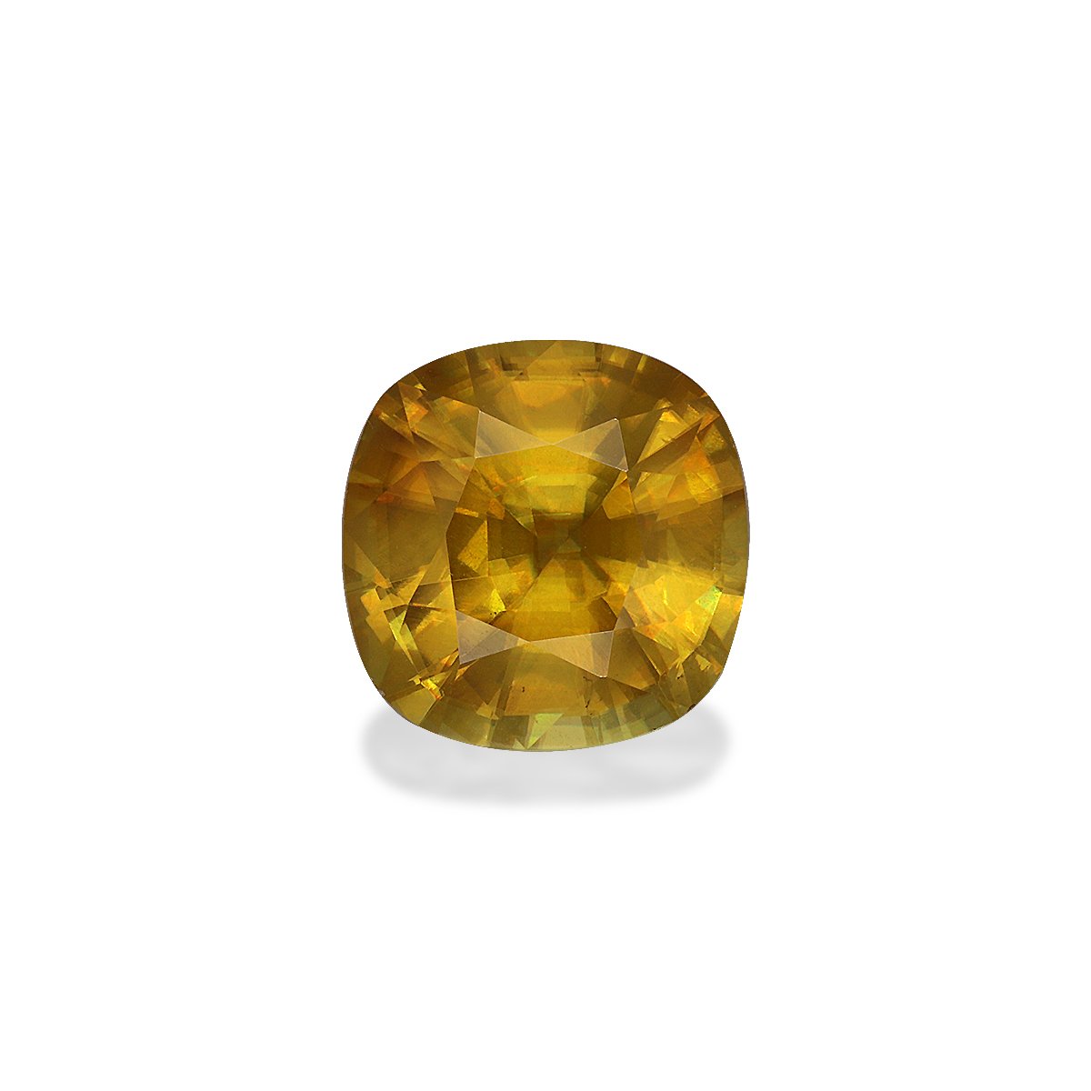 corn yellow sphene, 4.53ct cushion cut — main view