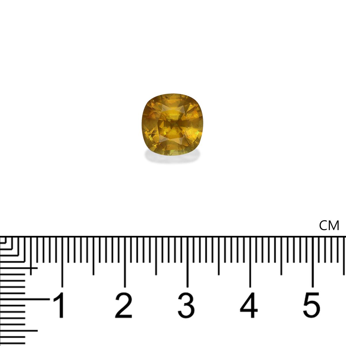 corn yellow sphene, 4.53ct cushion cut — view 4