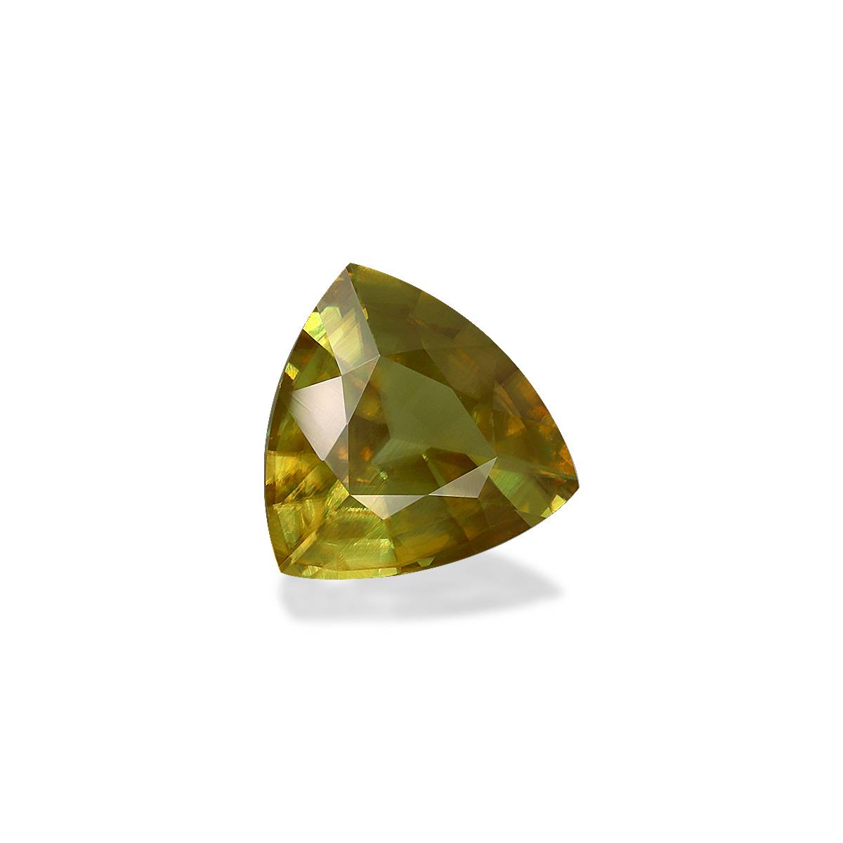 lemon yellow sphene, 3.98ct trilliant cut — view 3