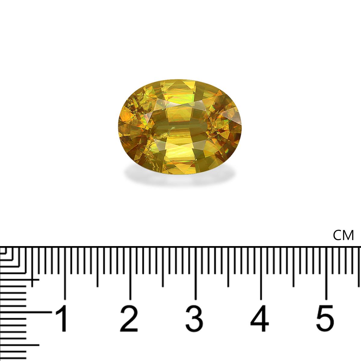 lemon yellow sphene, 17.27ct oval cut — view 4