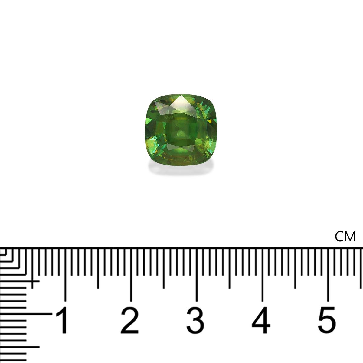 green sphene, 5.51ct cushion cut — view 4