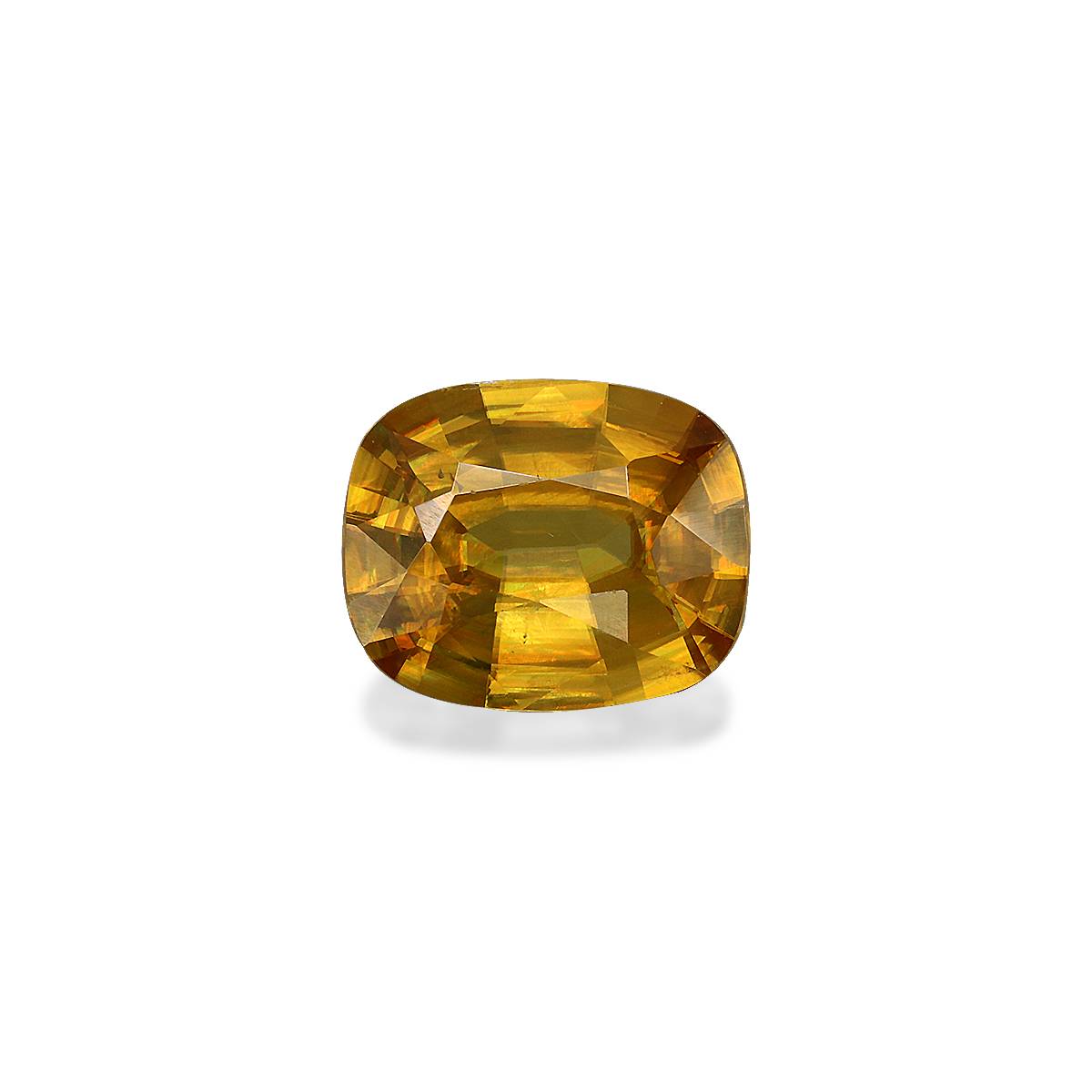 lemon yellow sphene, 4.08ct cushion cut — main view