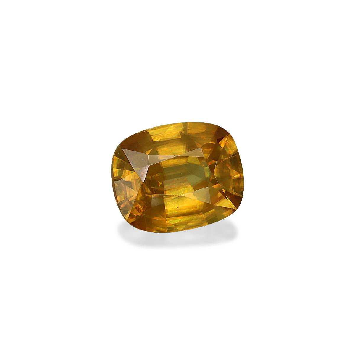 lemon yellow sphene, 4.08ct cushion cut — view 3