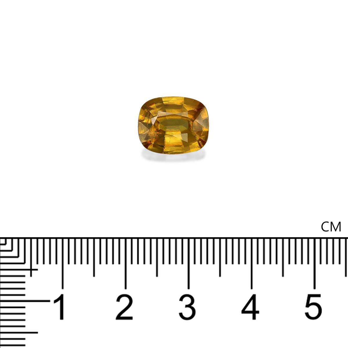 lemon yellow sphene, 4.08ct cushion cut — view 4