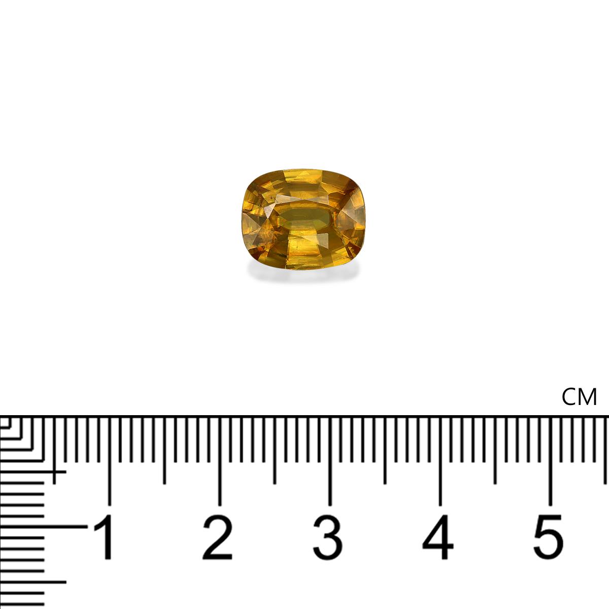 lemon yellow sphene, 4.08ct cushion cut — view 4