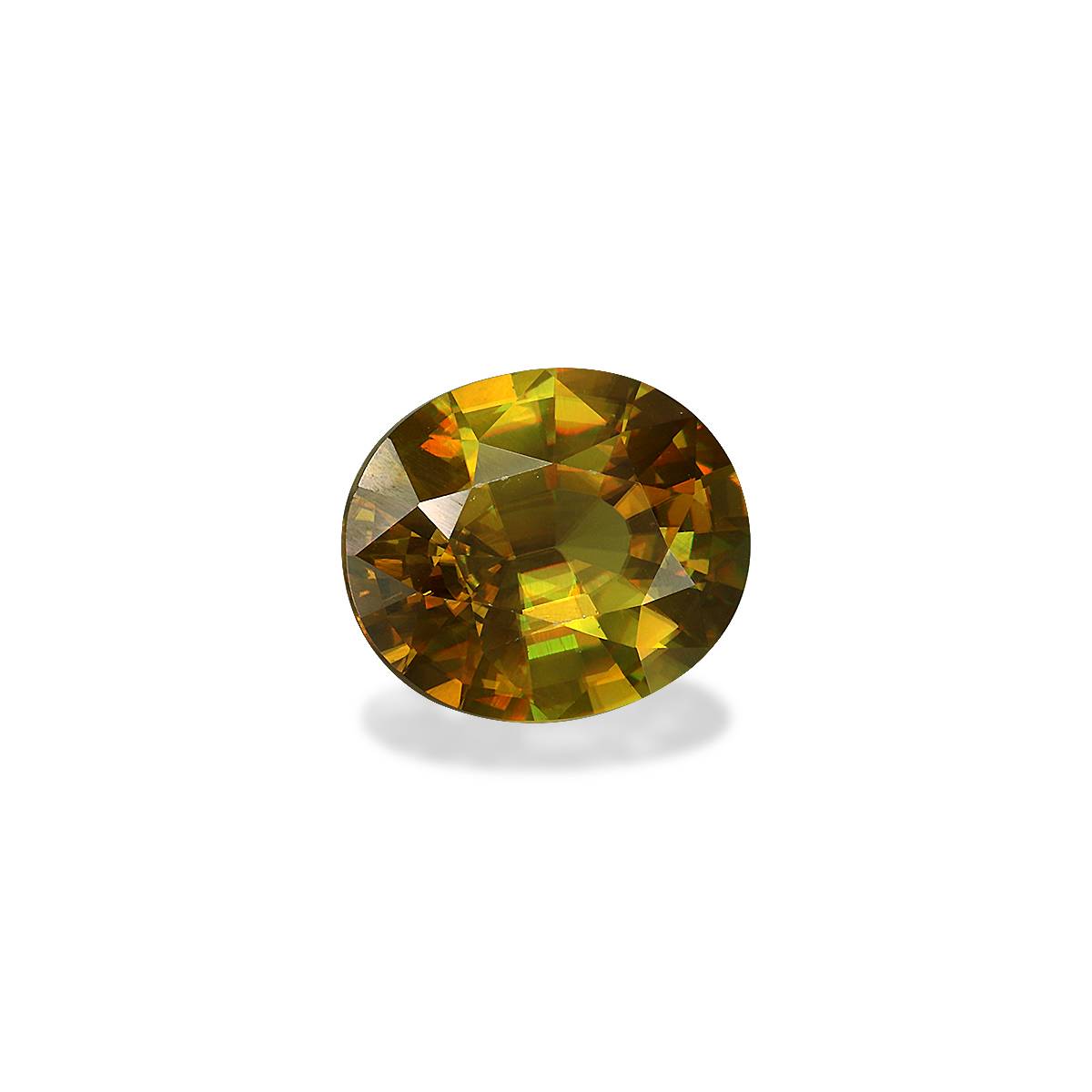 yellow sphene, 5.24ct oval cut — view 3