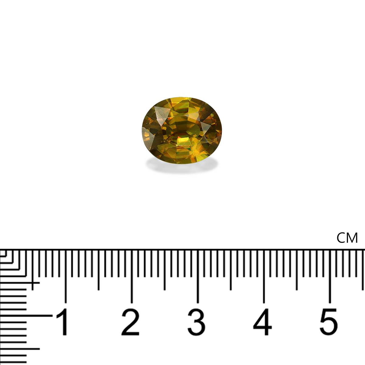 yellow sphene, 5.24ct oval cut — view 4