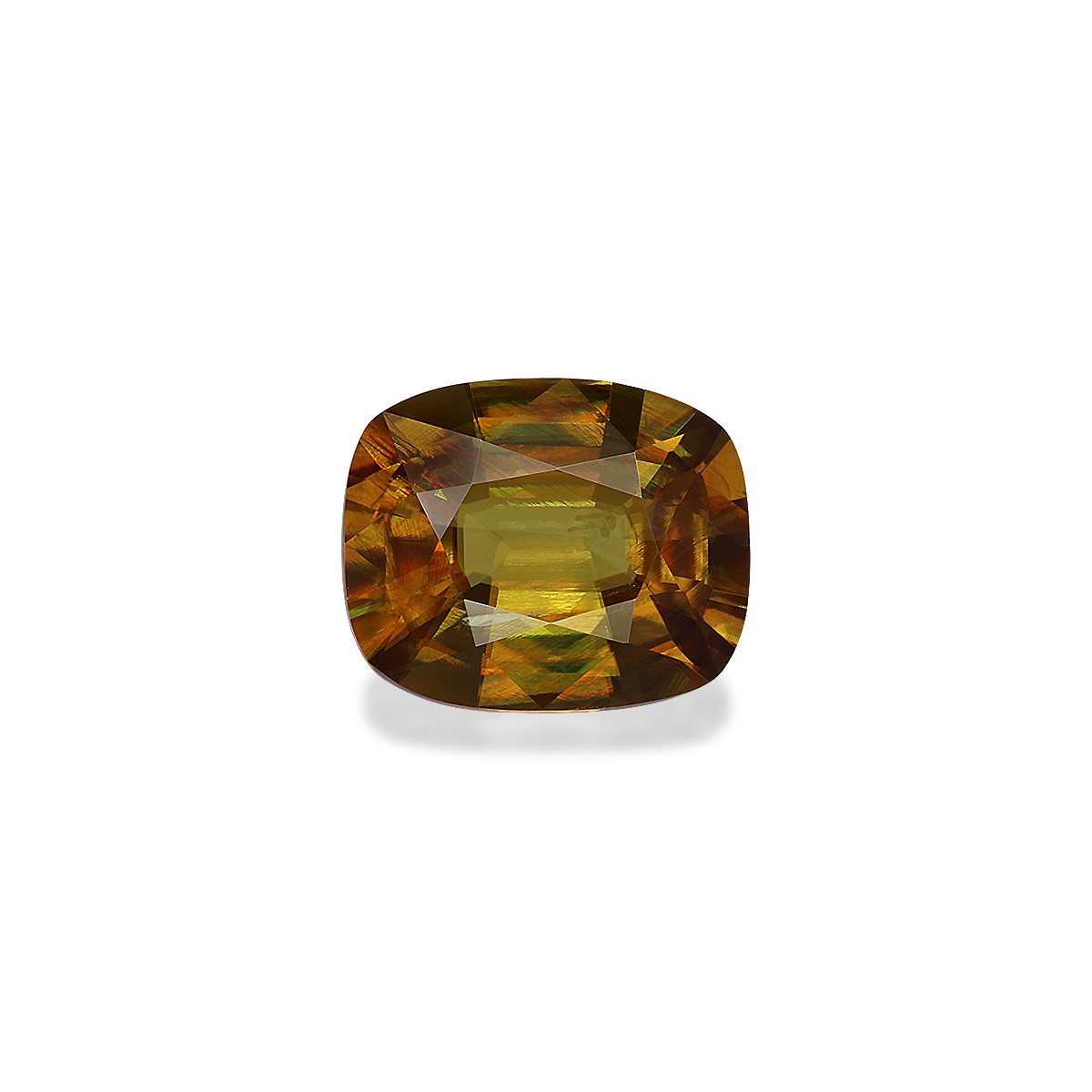 lemon yellow sphene, 5.31ct cushion cut — main view