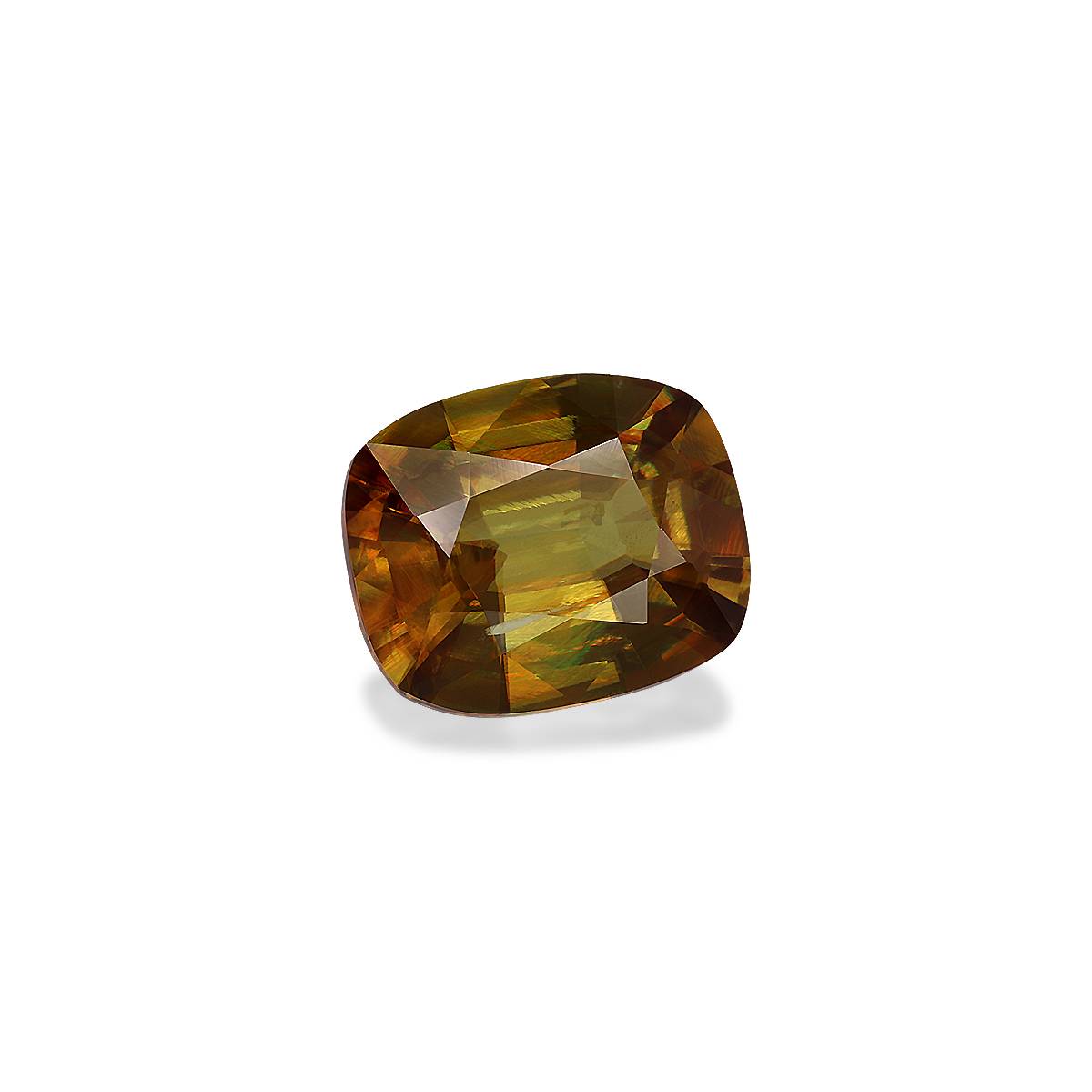 lemon yellow sphene, 5.31ct cushion cut — view 3