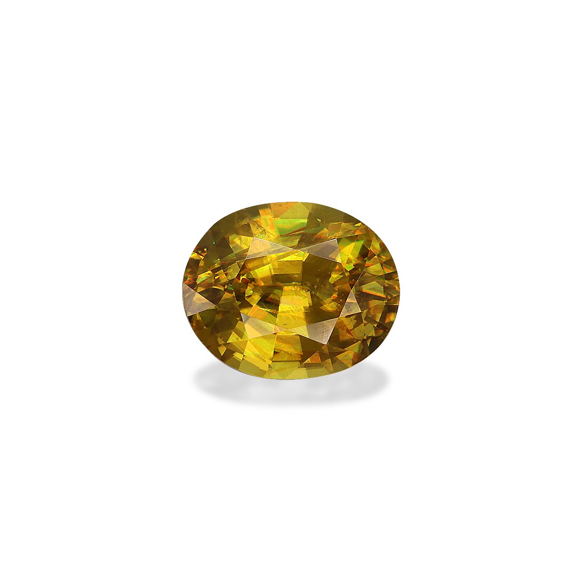 yellow sphene, 4.4ct oval cut — main view