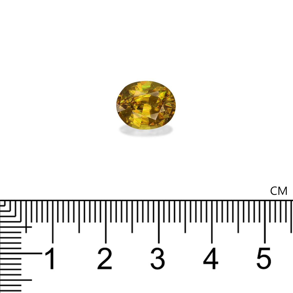 yellow sphene, 4.4ct oval cut — view 4