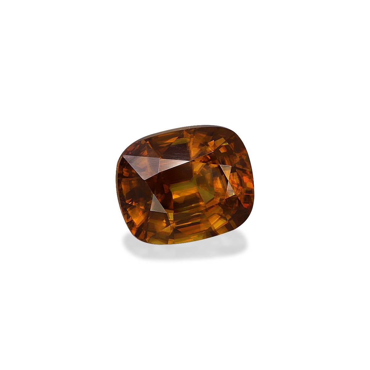 honey yellow sphene, 5.81ct cushion cut — view 3