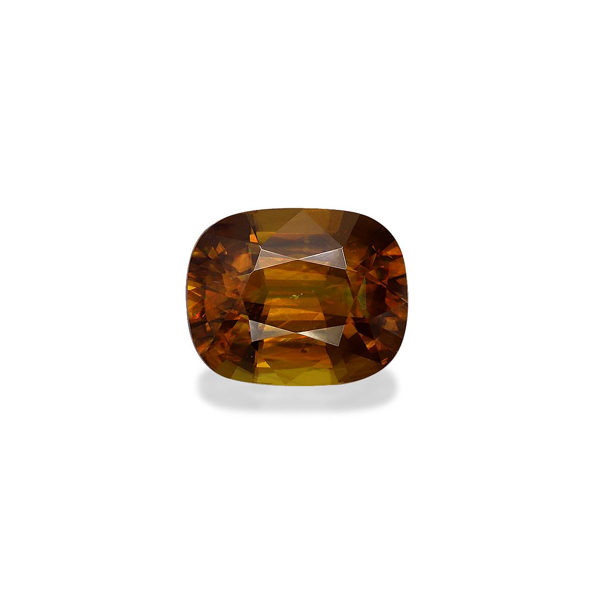 honey yellow sphene, 4.52ct cushion cut — main view