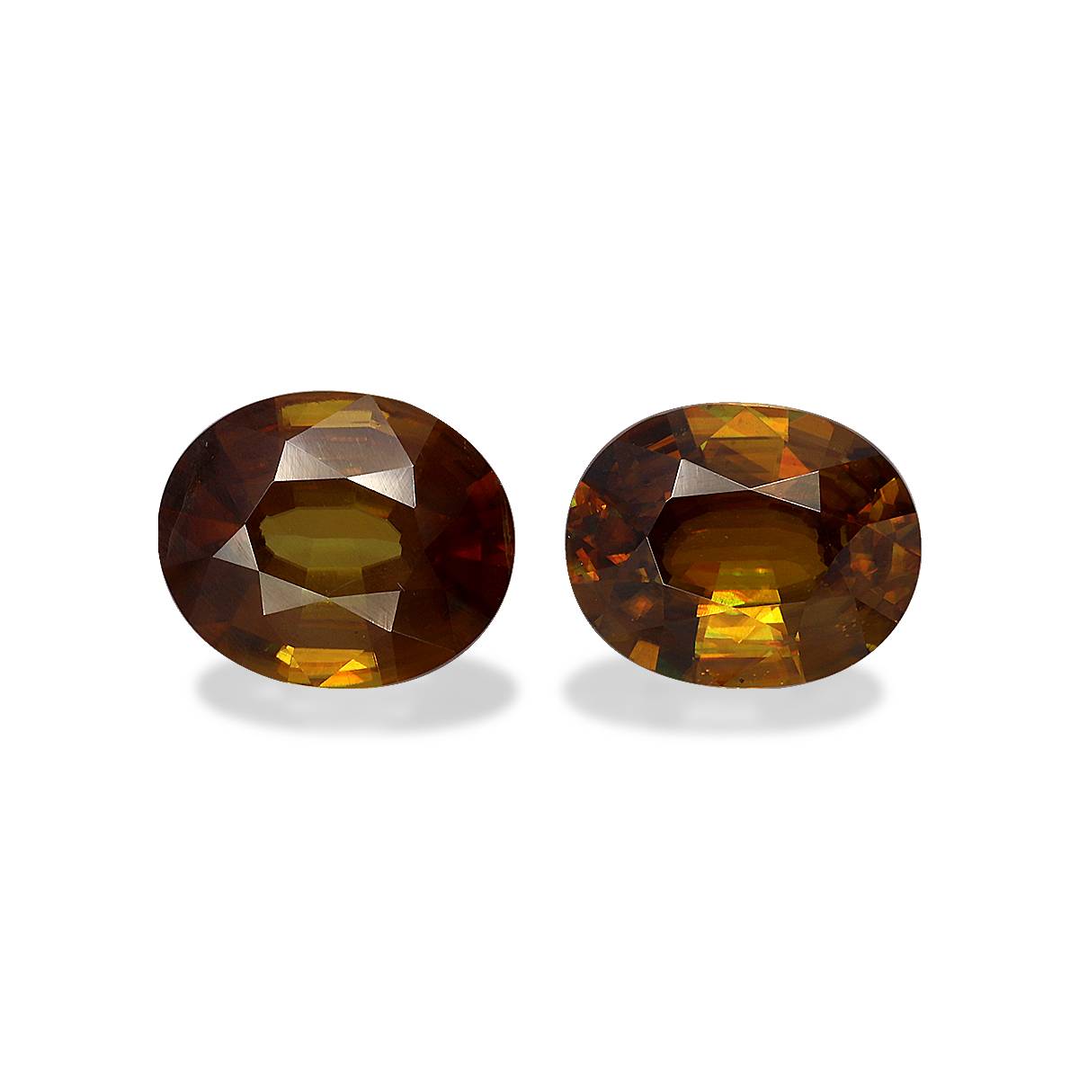 Honey Yellow Sphene 8.64ct - 12x10mm Pair