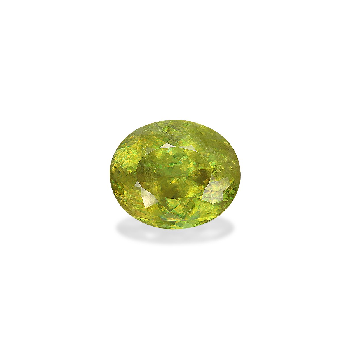 lime green sphene, 12.4ct oval cut — main view