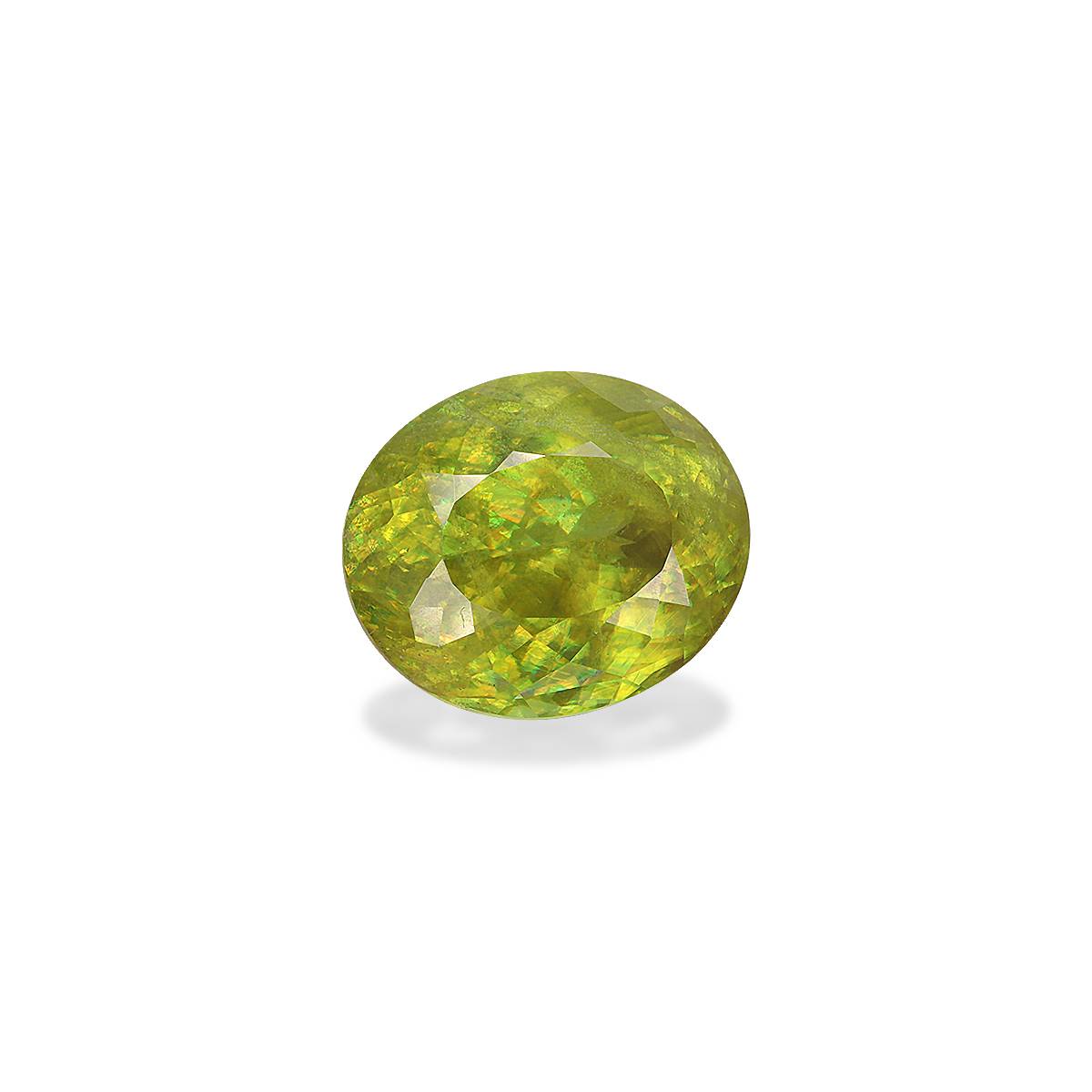 lime green sphene, 12.4ct oval cut — view 3