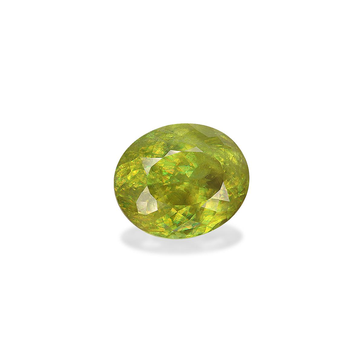 lime green sphene, 12.4ct oval cut — view 3