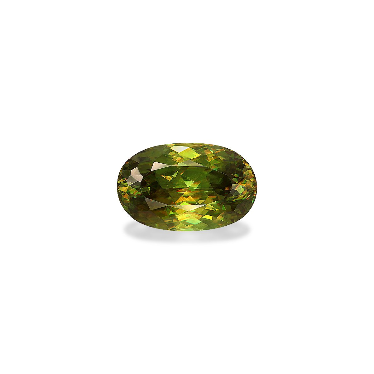 green sphene, 10.9ct oval cut — main view