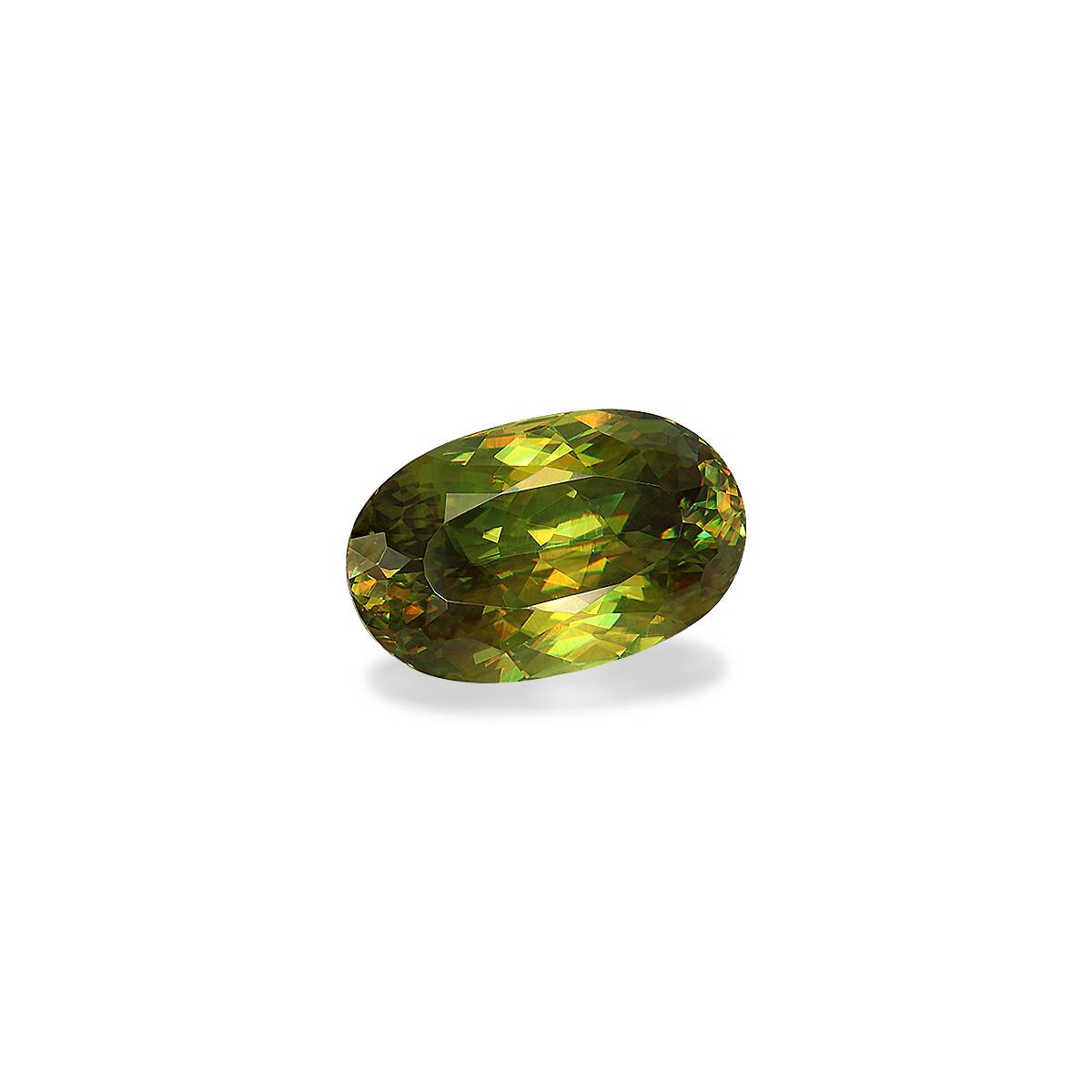 green sphene, 10.9ct oval cut — view 3