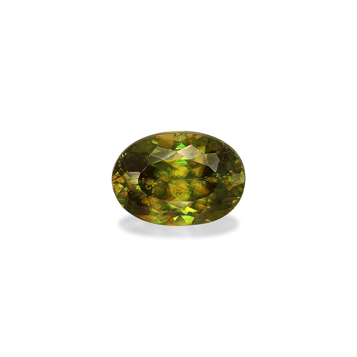 green sphene, 6.78ct oval cut — main view