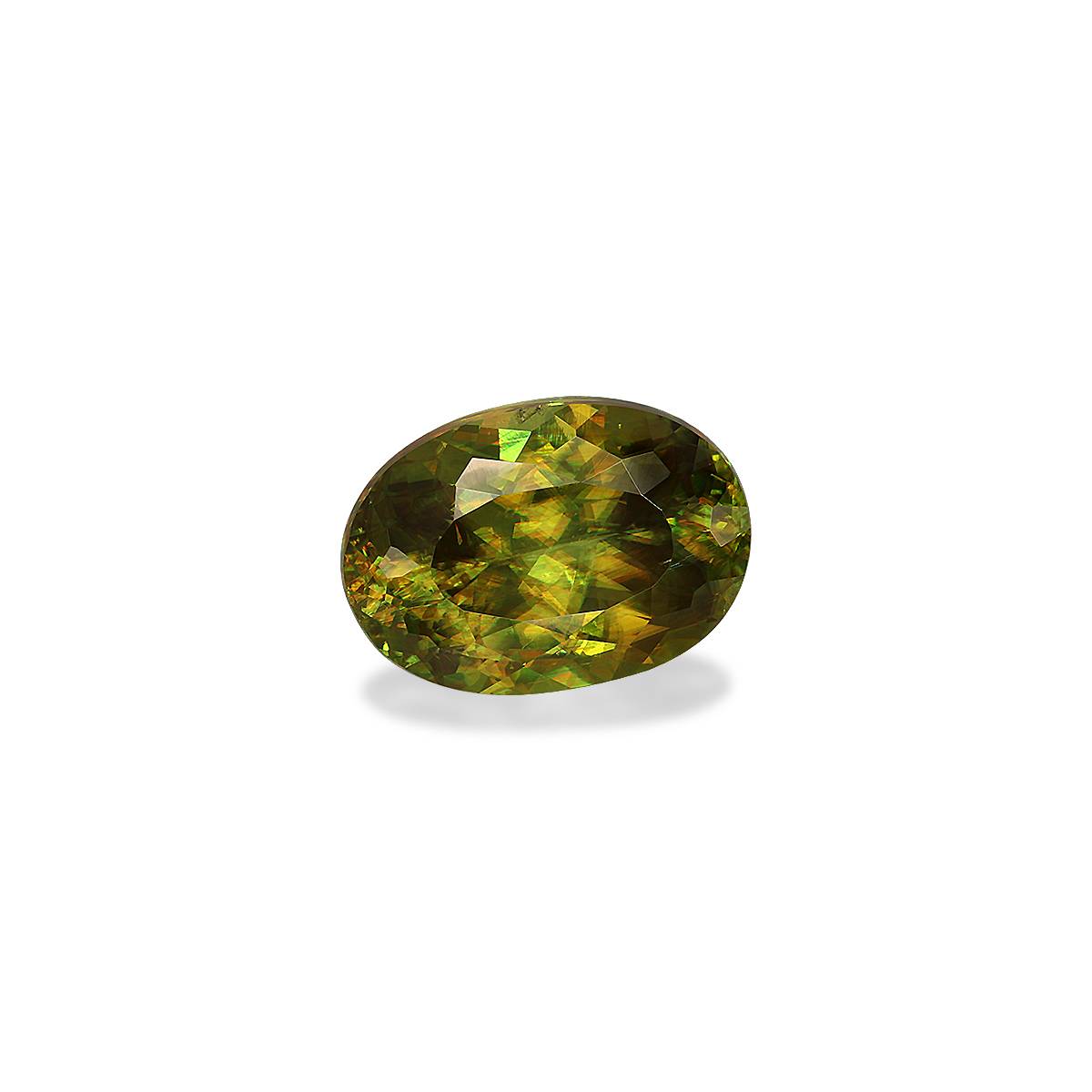 green sphene, 6.78ct oval cut — view 3