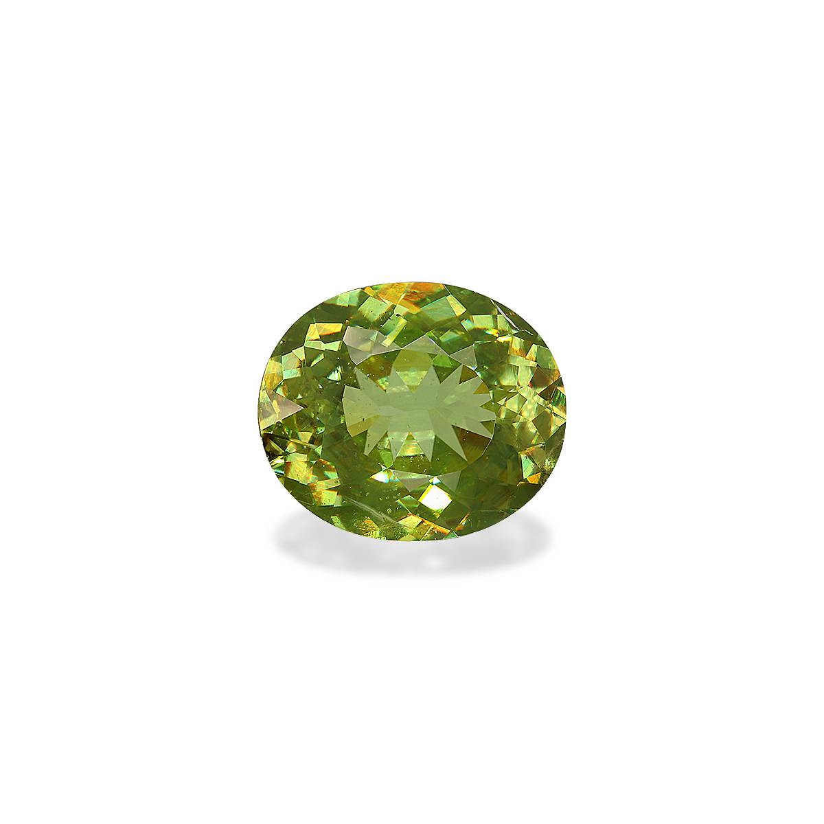 lime green sphene, 6.89ct oval cut — main view