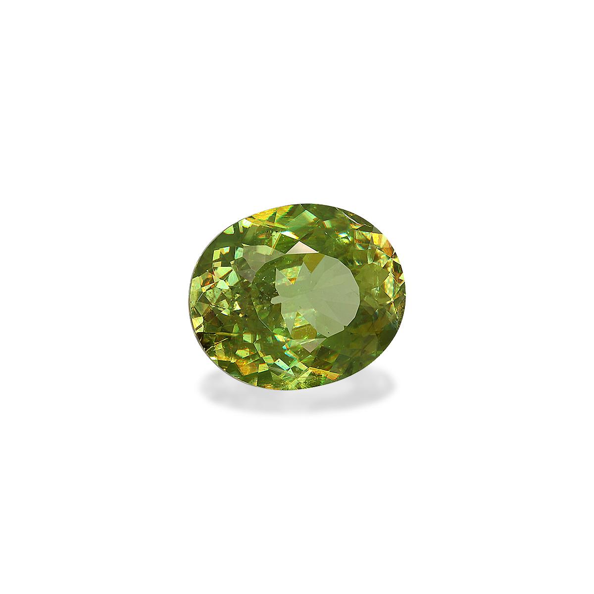 lime green sphene, 6.89ct oval cut — view 3