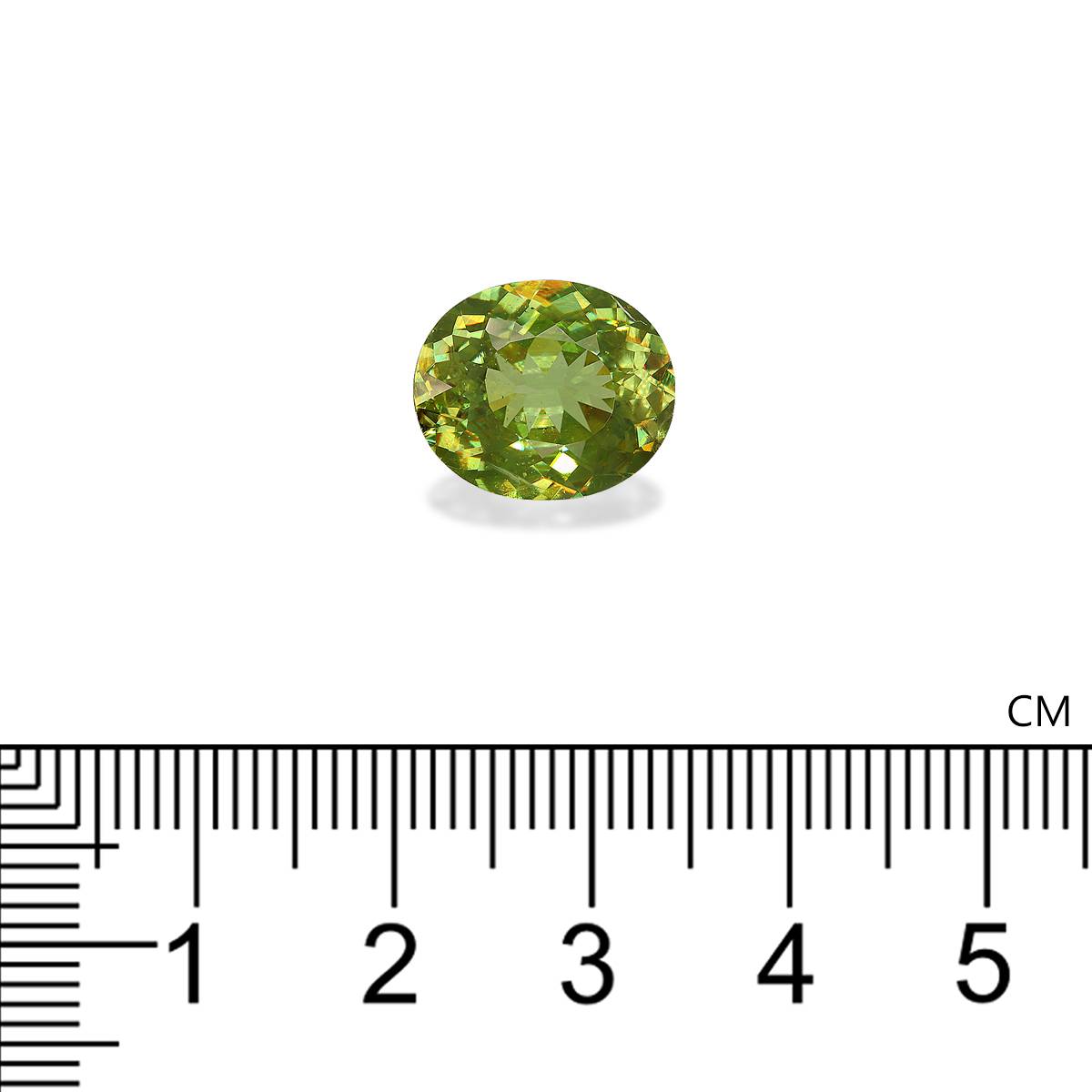 lime green sphene, 6.89ct oval cut — view 4