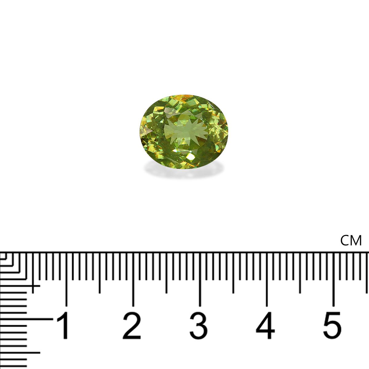 lime green sphene, 6.89ct oval cut — view 4