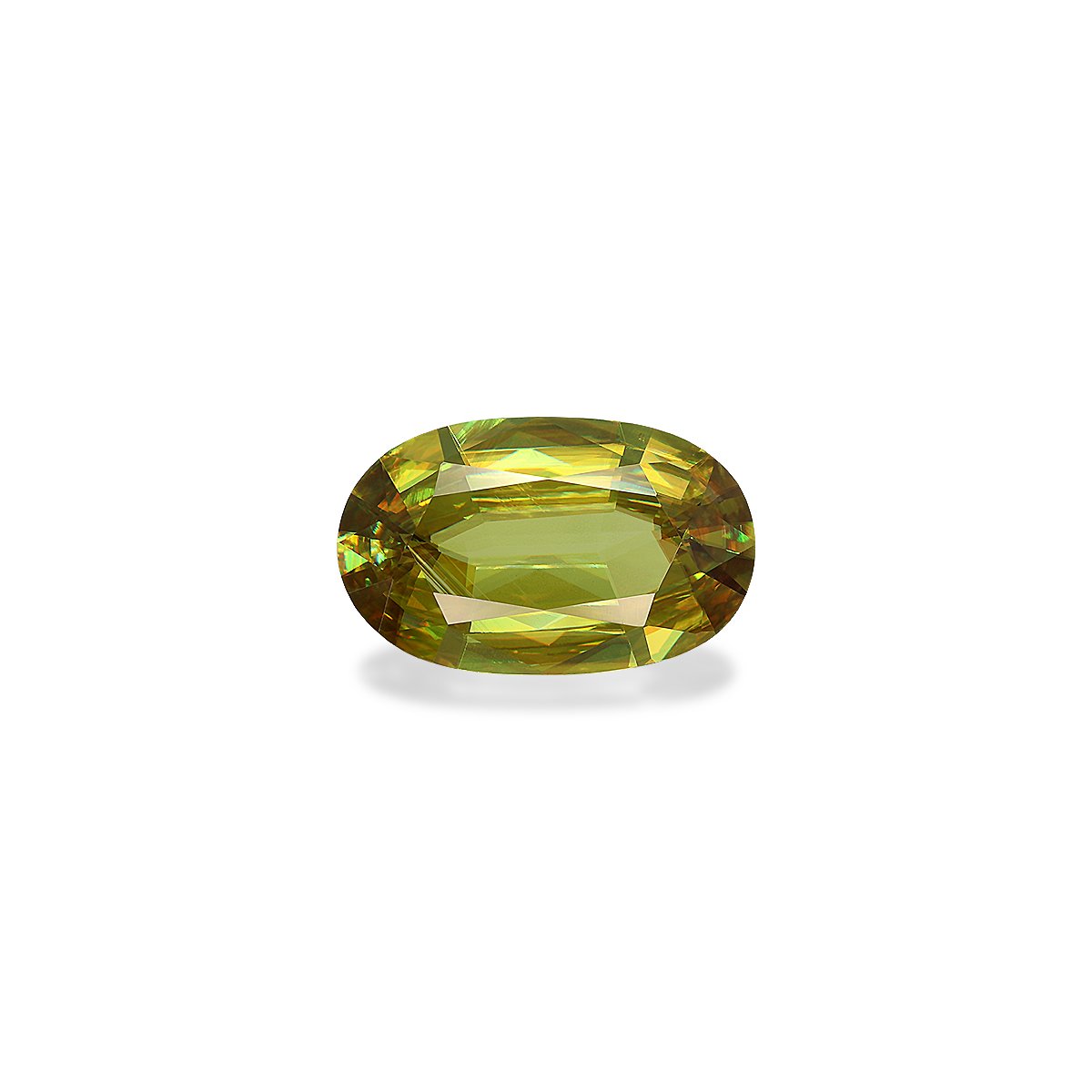 lime green sphene, 6.49ct oval cut — main view