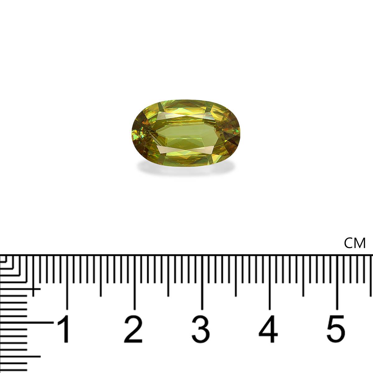 lime green sphene, 6.49ct oval cut — view 4