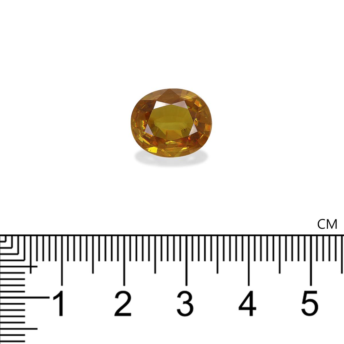 golden yellow sphene, 5.2ct oval cut — view 4