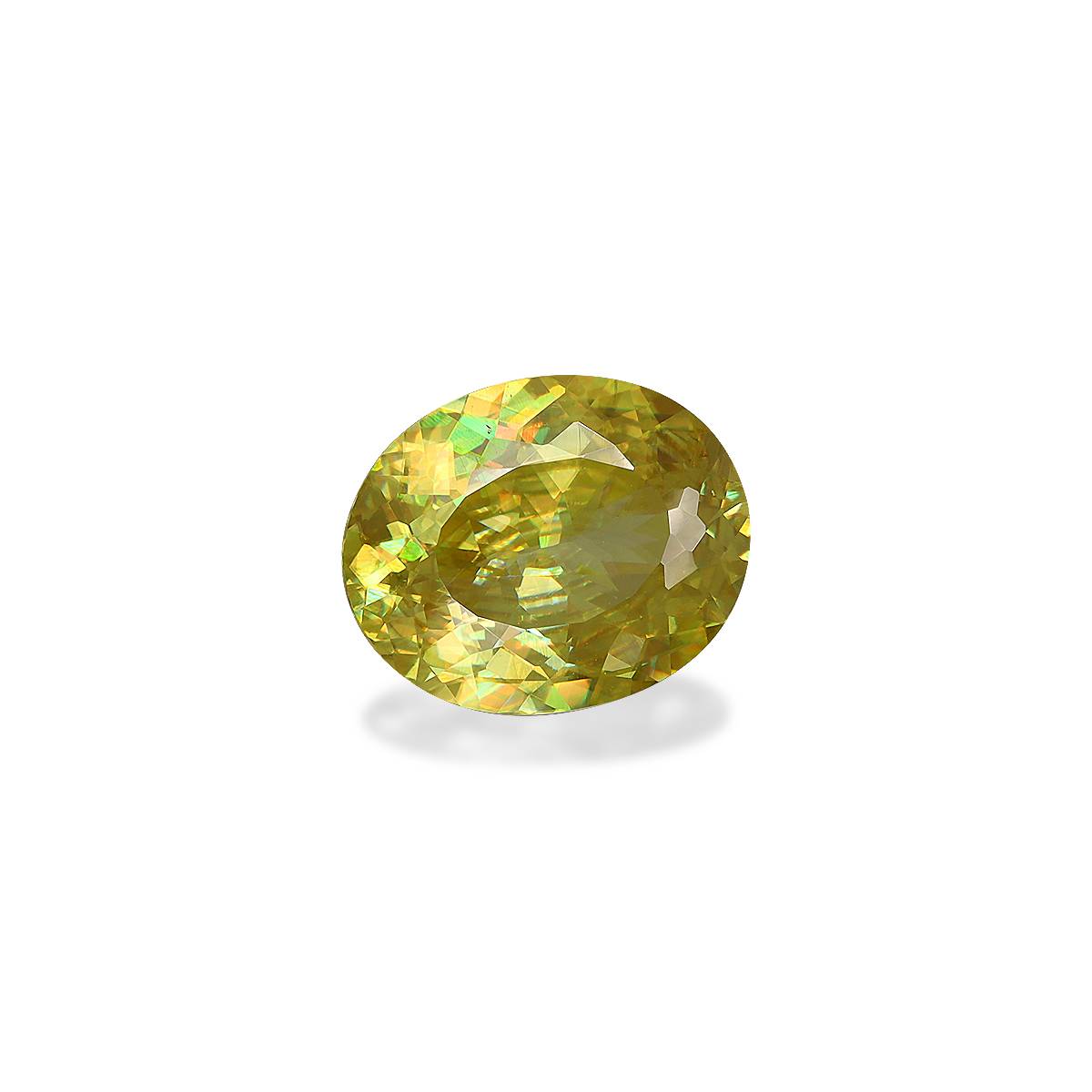 lemon yellow sphene, 4.36ct oval cut — view 3