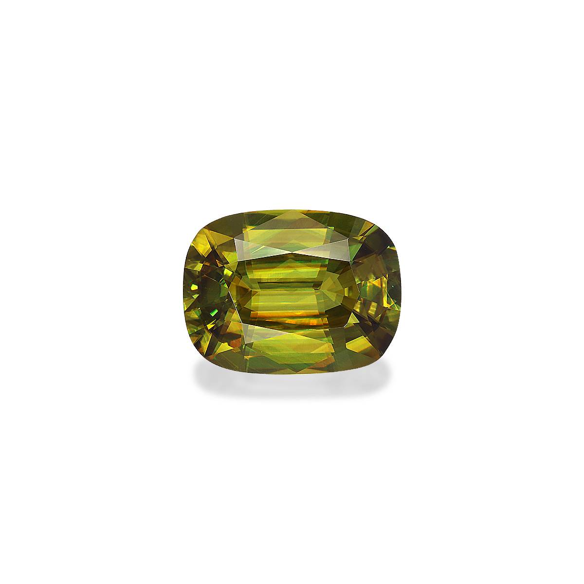 corn yellow sphene, 5.57ct cushion cut — main view