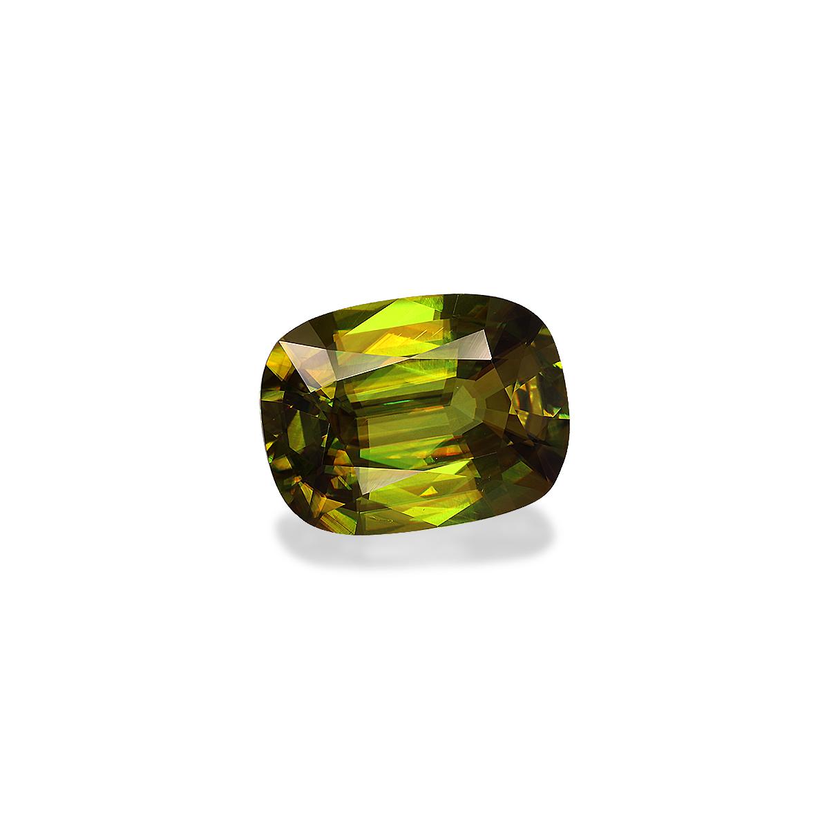 corn yellow sphene, 5.57ct cushion cut — view 3