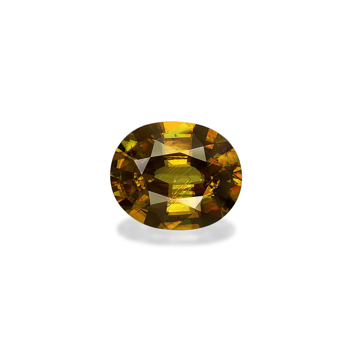 corn yellow sphene, 7.36ct oval cut — main view