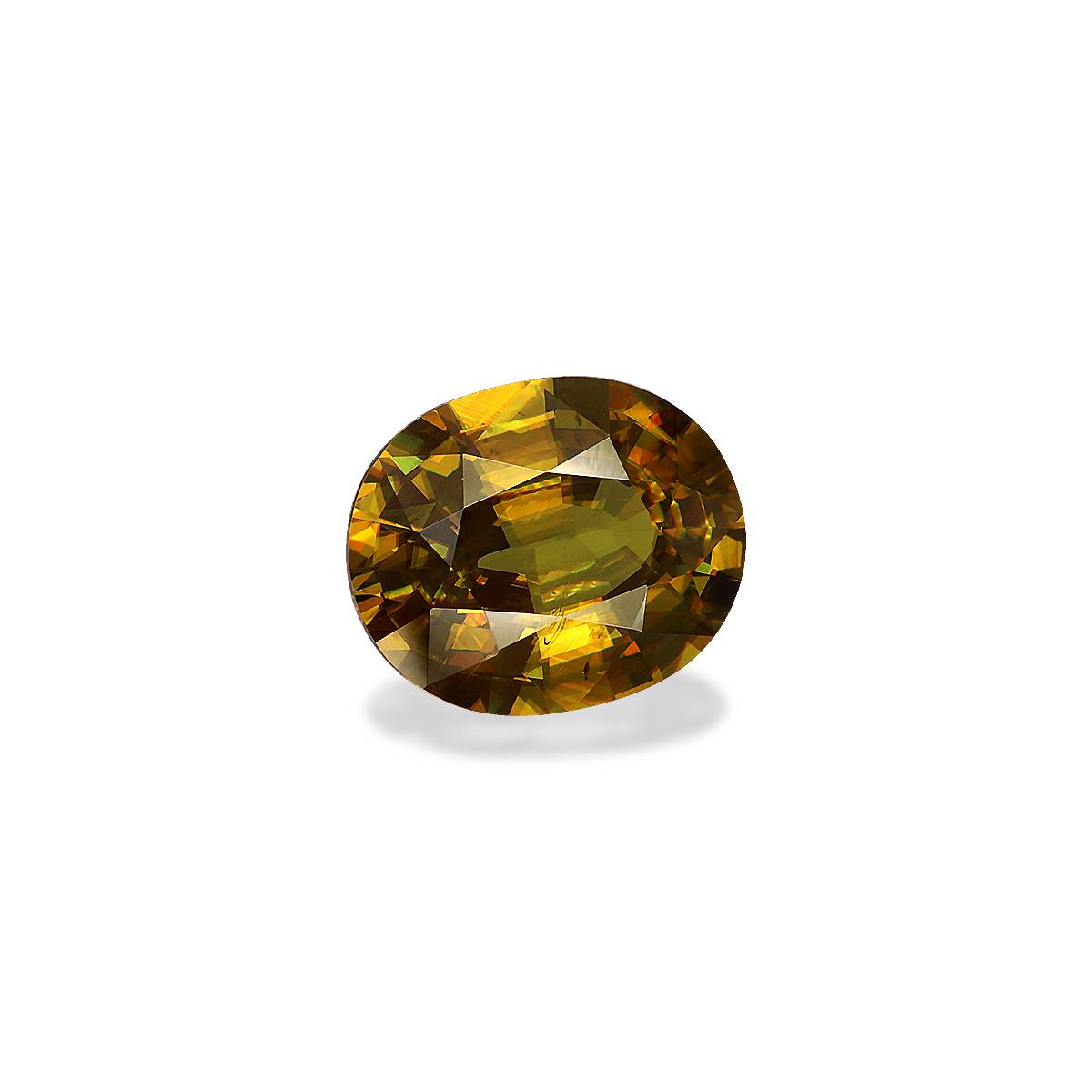 corn yellow sphene, 7.36ct oval cut — view 3