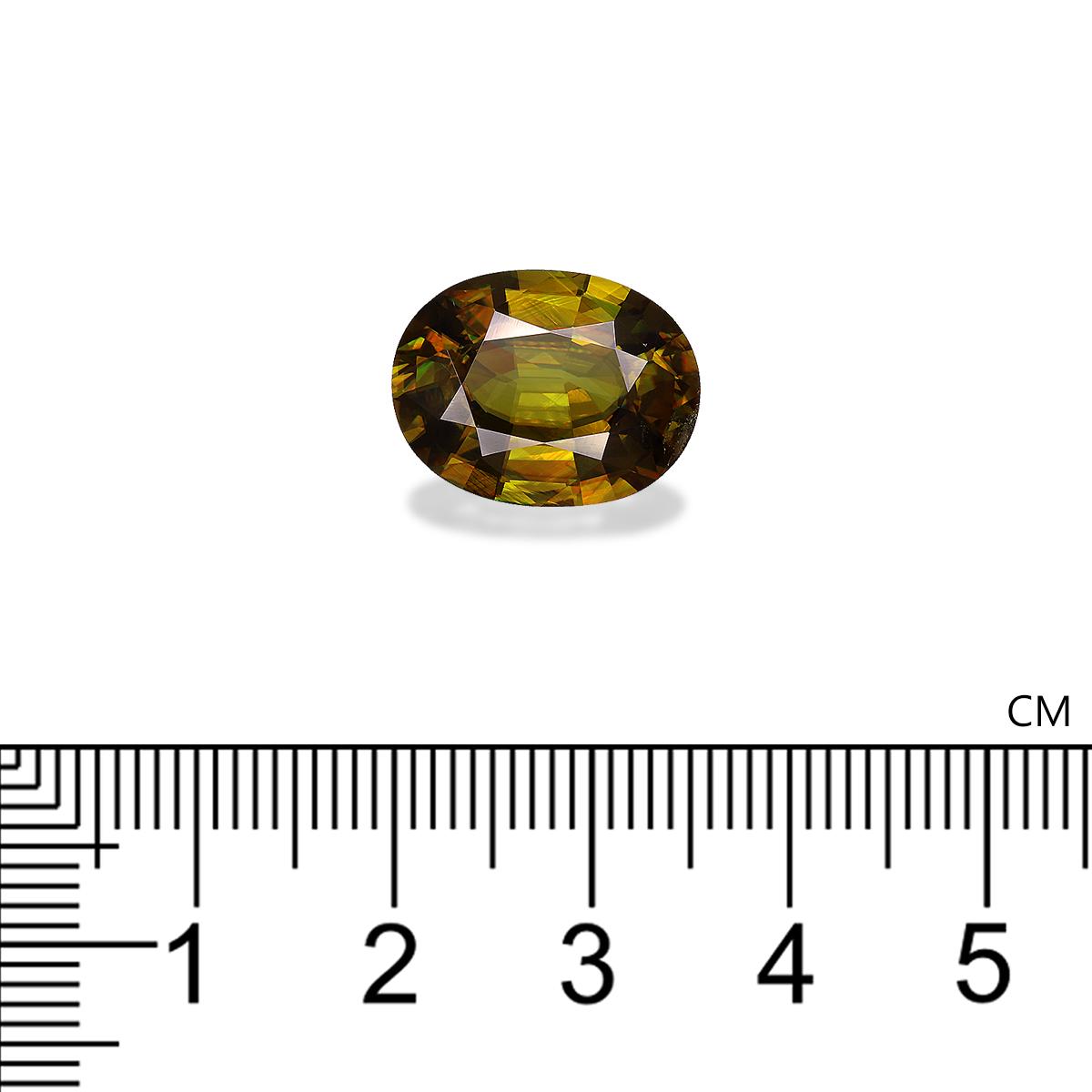 corn yellow sphene, 9.44ct oval cut — view 4