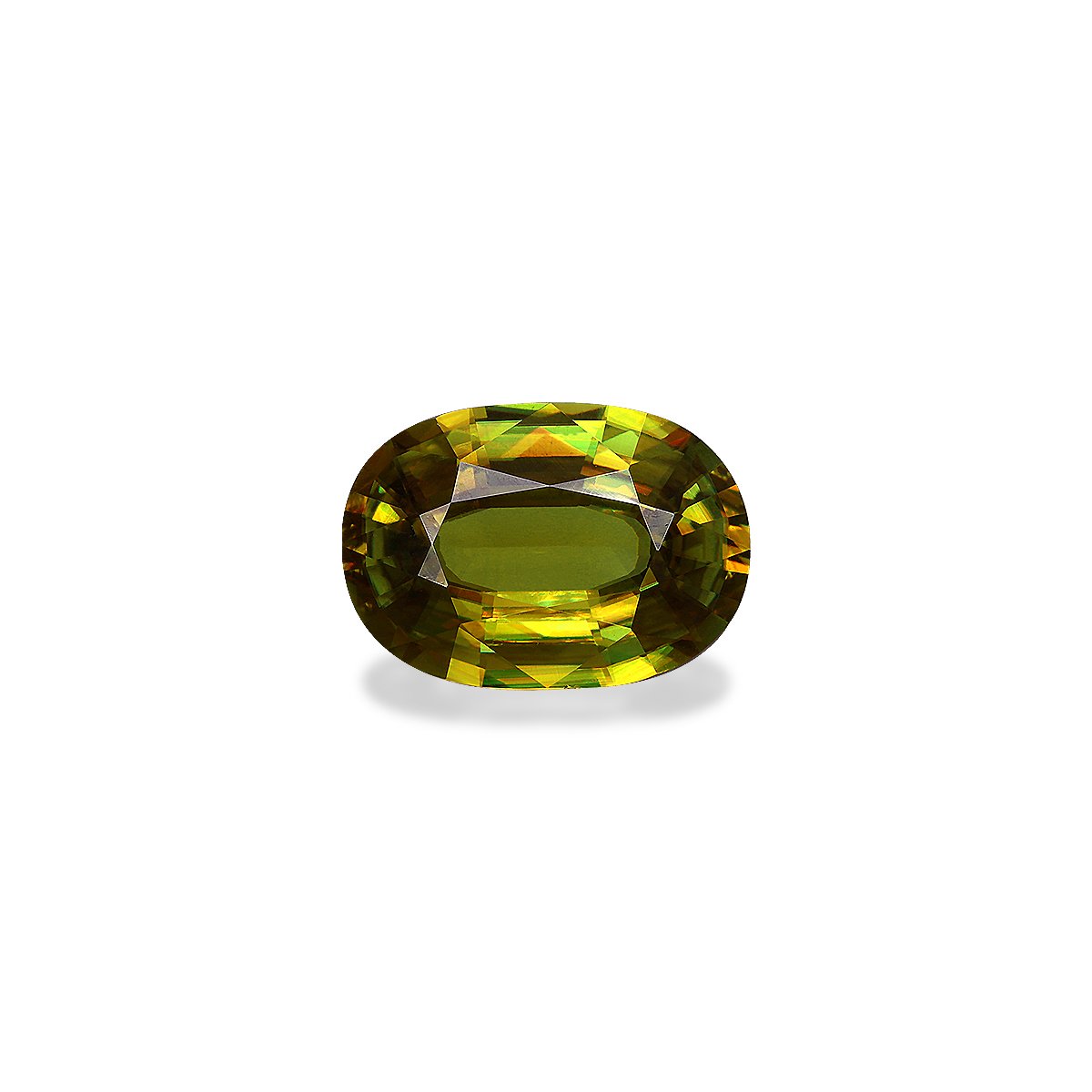 lime green sphene, 8.06ct oval cut — main view