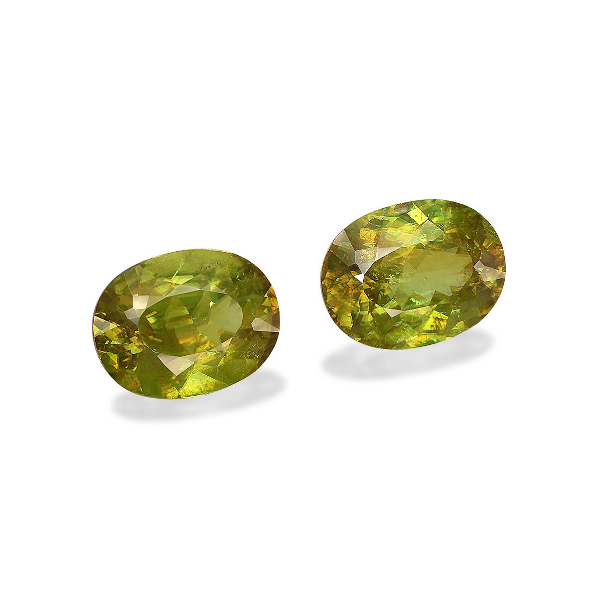lime green sphene, 14.34ct oval cut — view 3