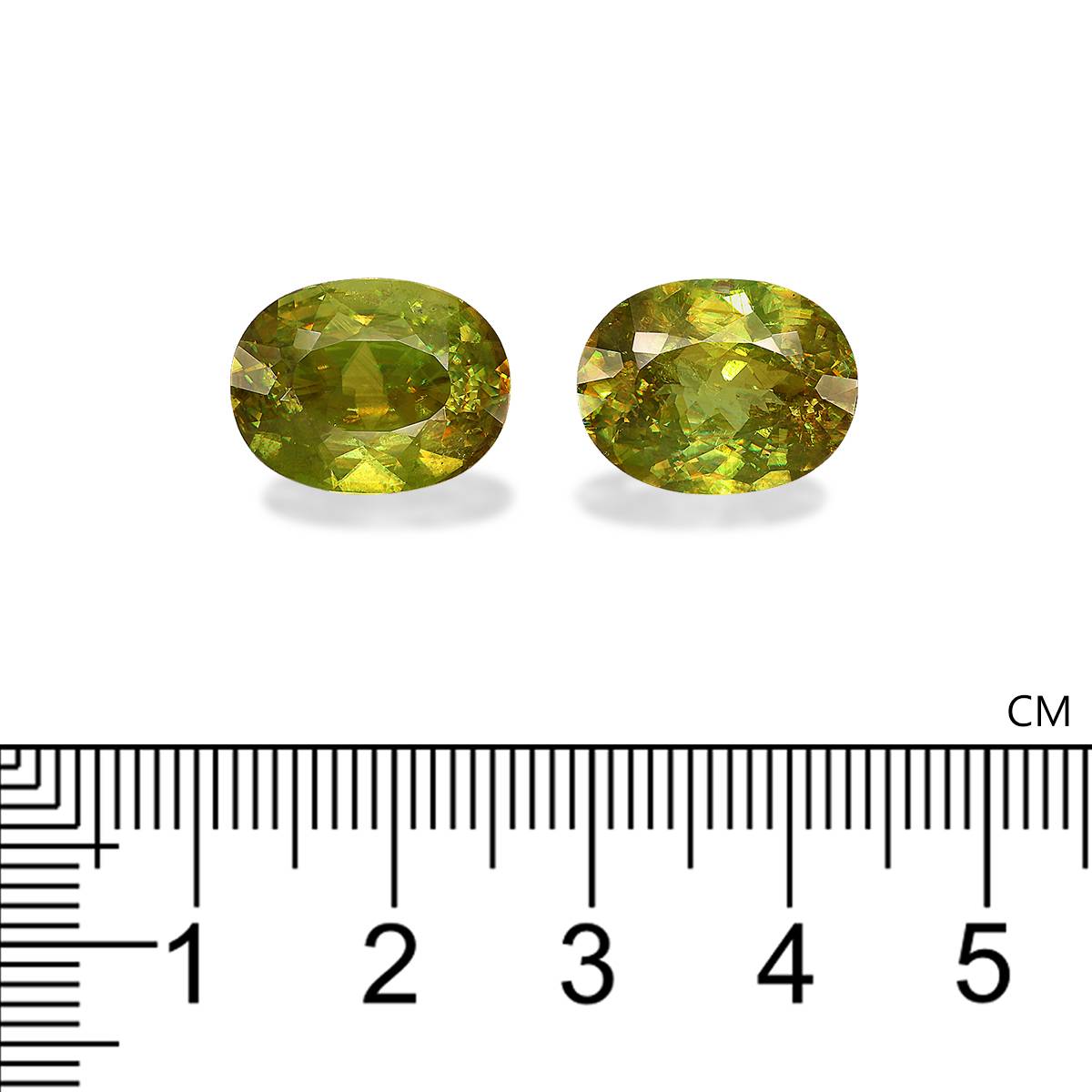 lime green sphene, 14.34ct oval cut — view 4