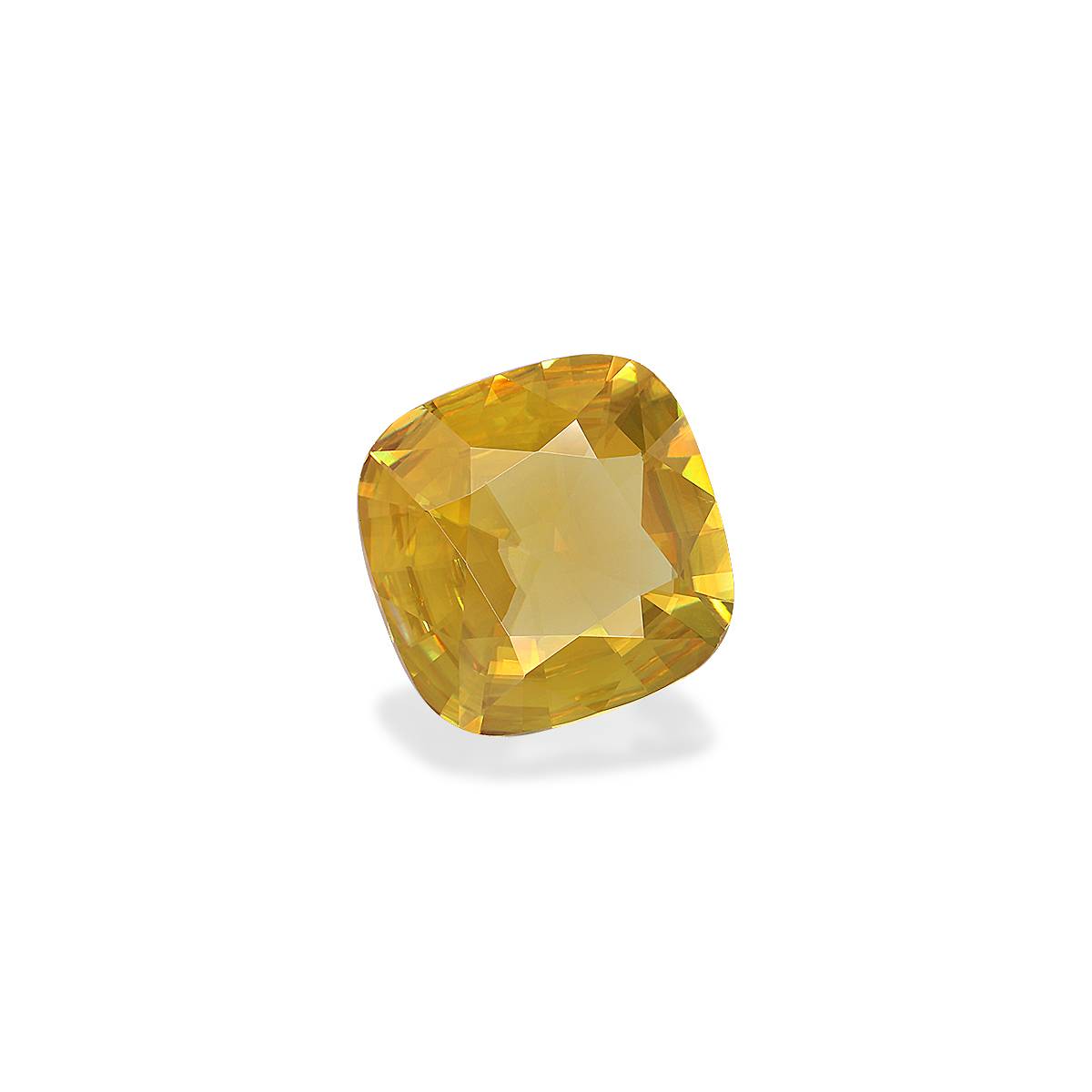 corn yellow sphene, 8.86ct cushion cut — view 3