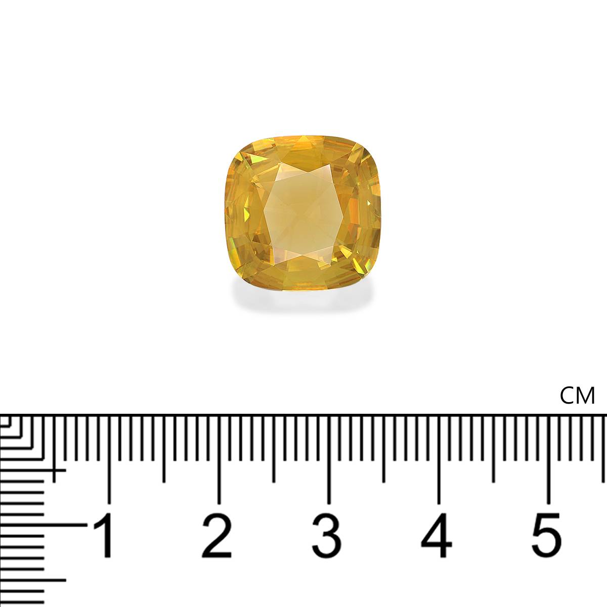 corn yellow sphene, 8.86ct cushion cut — view 4