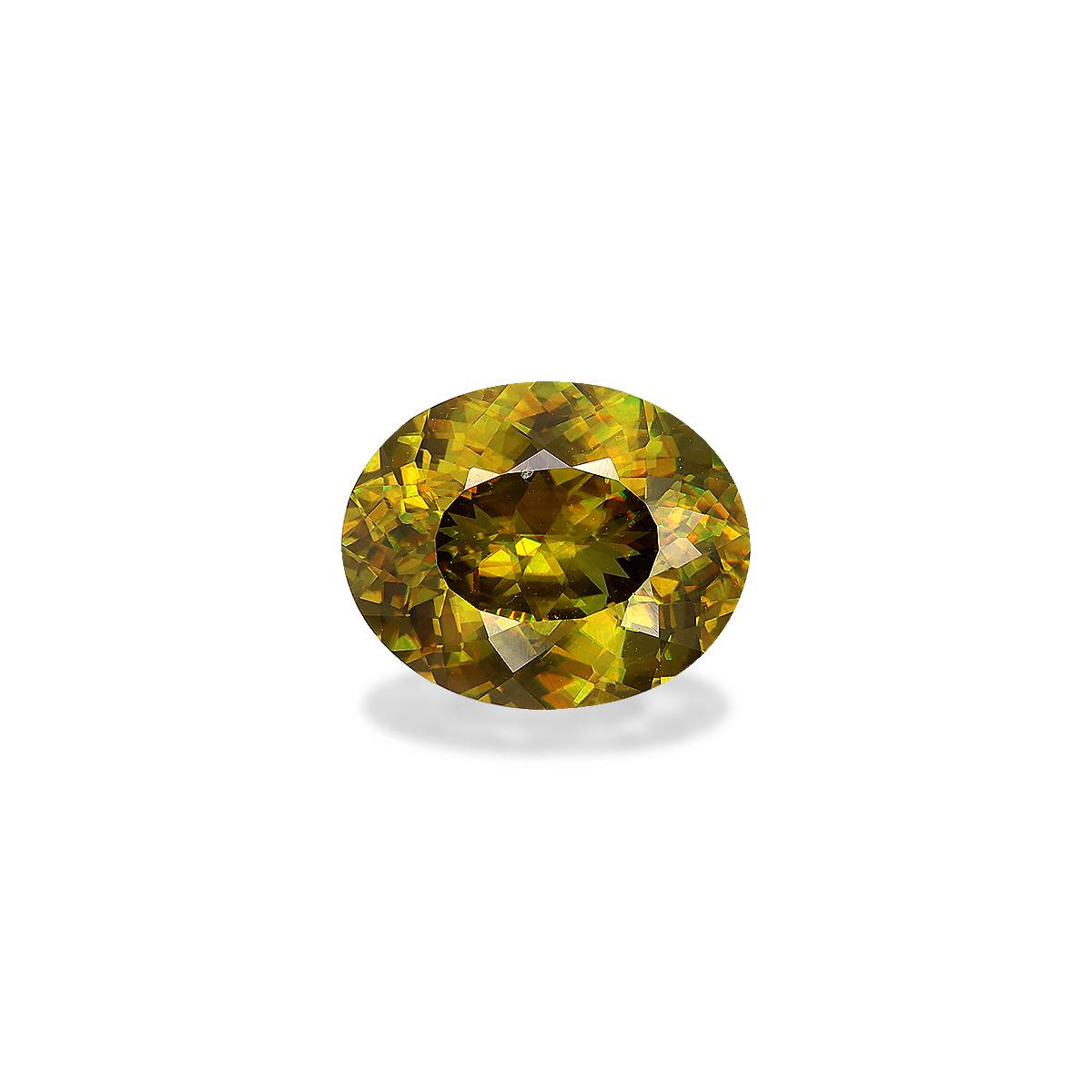 corn yellow sphene, 3.4ct oval cut — main view