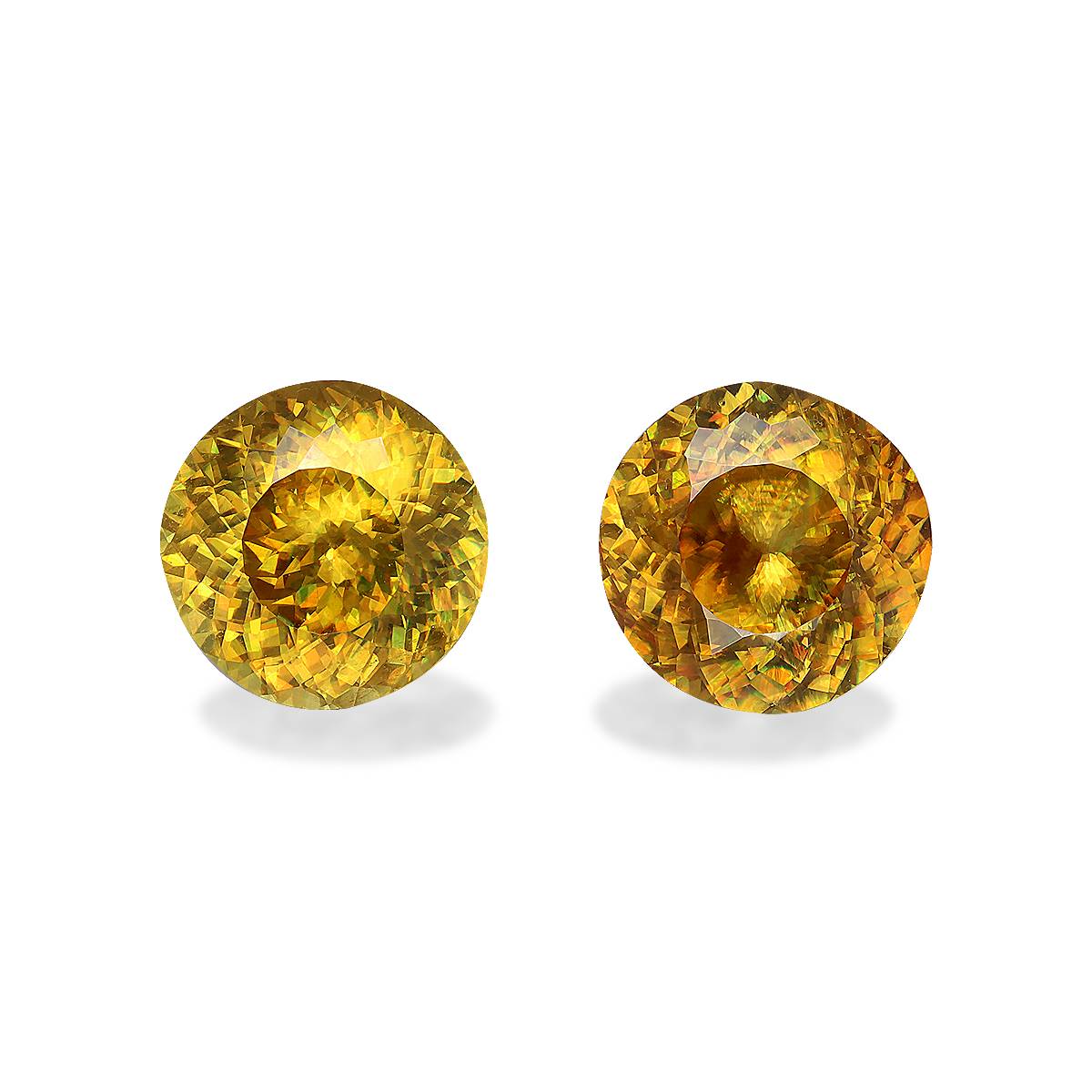 Corn Yellow Sphene 6.1ct - 9mm Pair