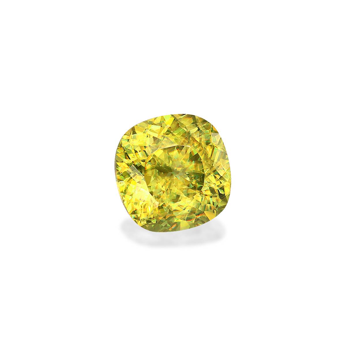 pineapple yellow sphene, 2.9ct cushion cut — view 3